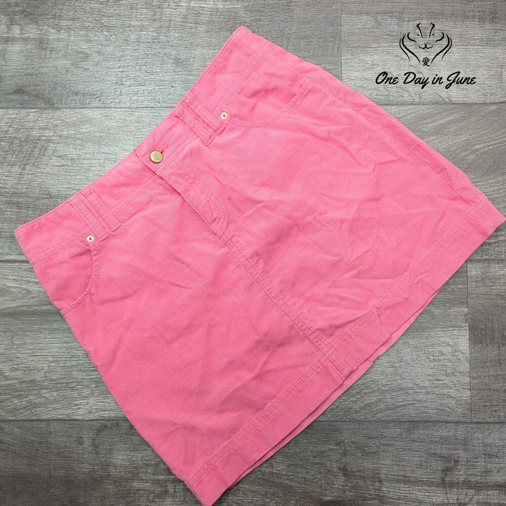 Lilly Pulitzer Palm Beach Fit Corduroy Mini Skirt Pink 5 Pocket Size 6